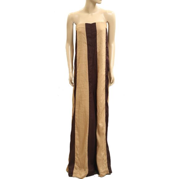 Free People Free-est Eden Jumpsuit Dress Tube Wide Leg Striped Print XL 283296 - Picture 5 of 9